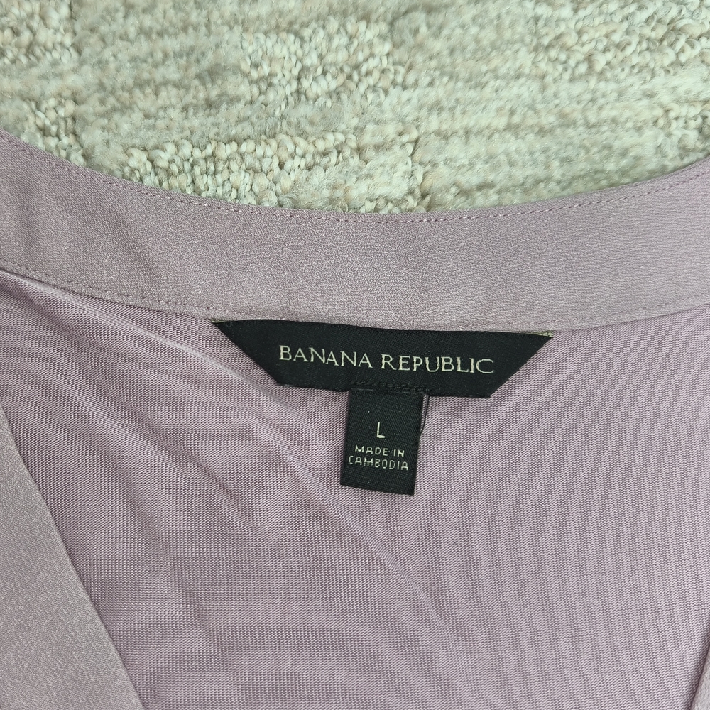 Banana Republic Women's Blouse Size L Pink V-Neck Sleeveless Top - Picture 4 of 8